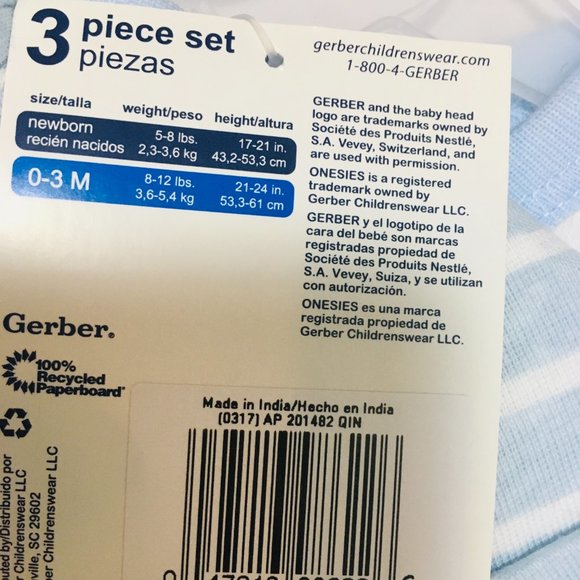 Lot of Two Newborn Clothing Gerber / Heathtex Baby - Picture 4 of 4